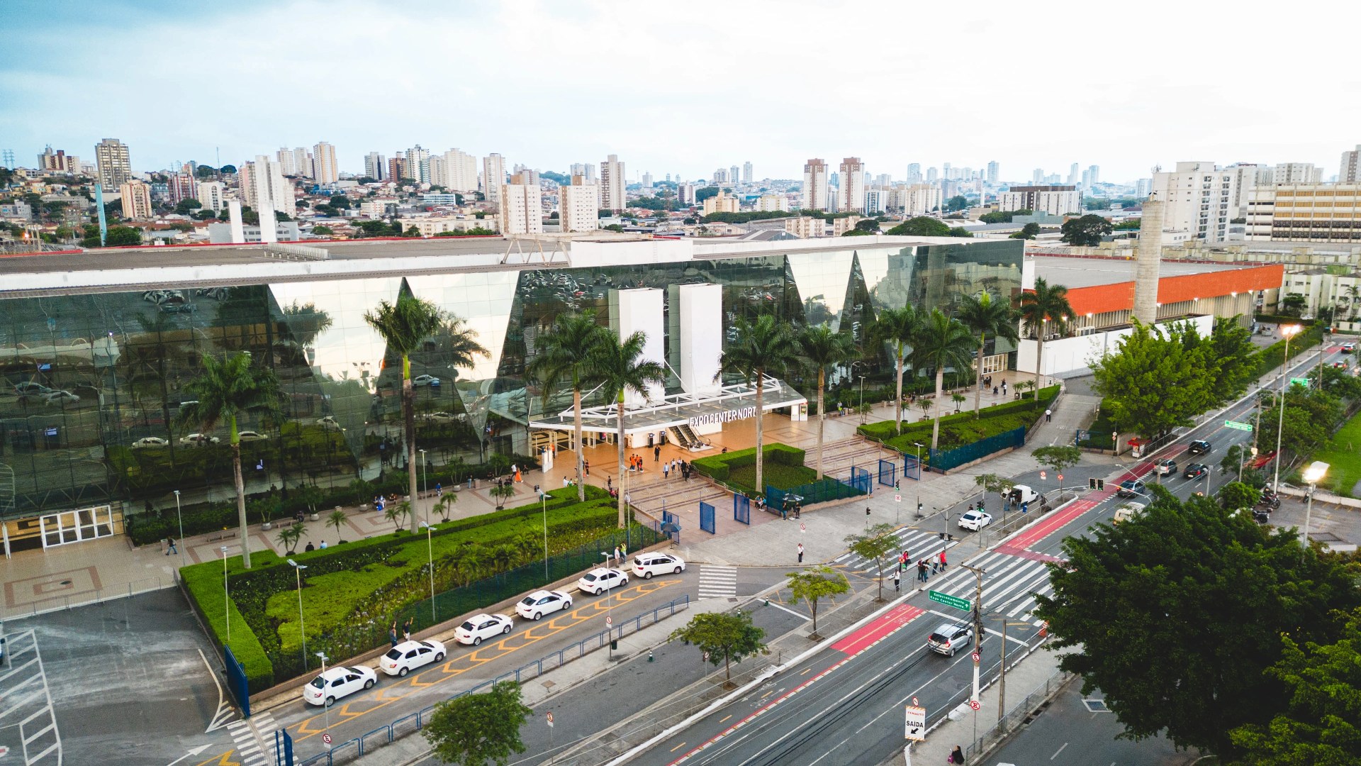 Vista aérea do Expo Center Norte em São Paulo